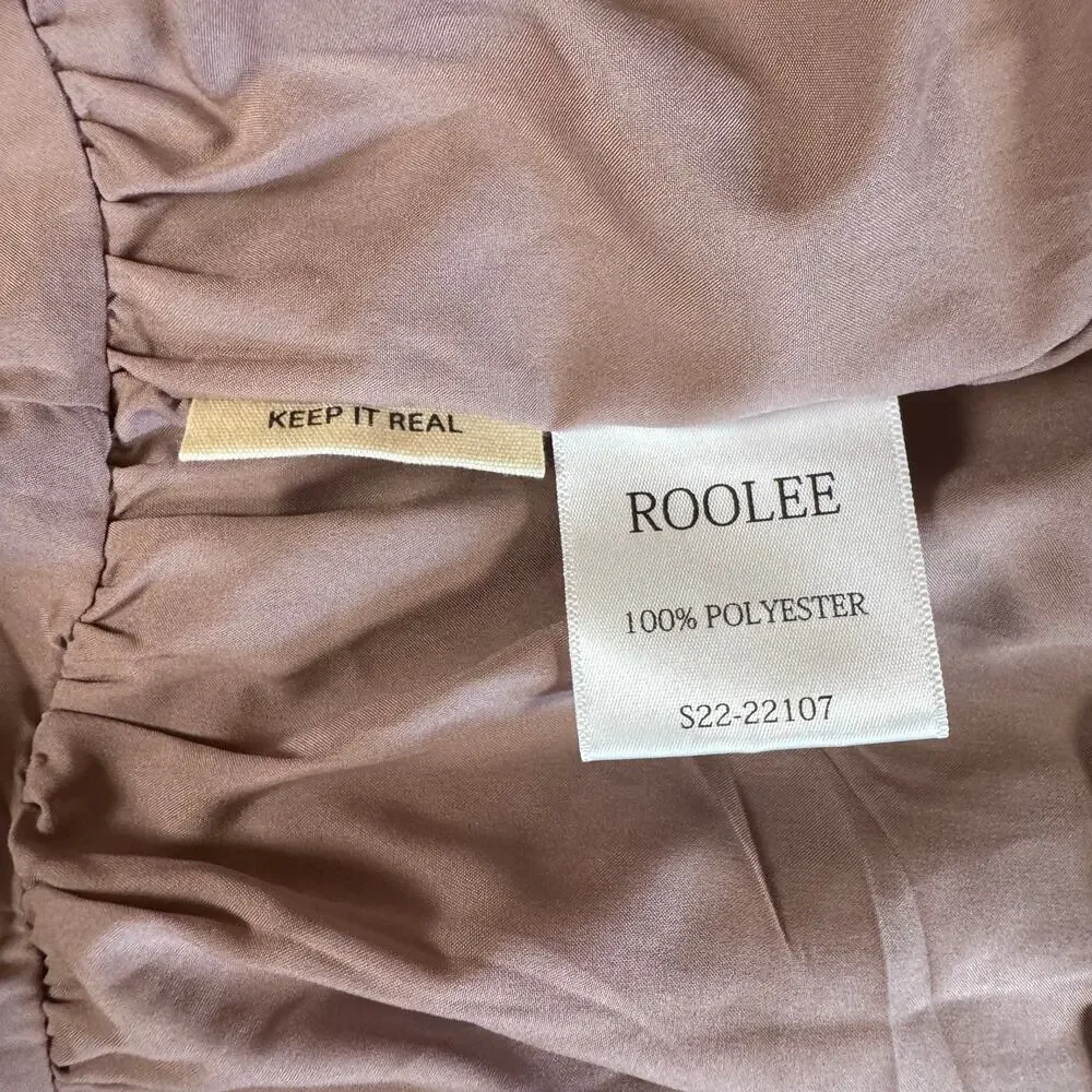 NWT Roolee Women's Bloomwood Mauve Floral Drop Waist Long Sleeve Midi Dress - M